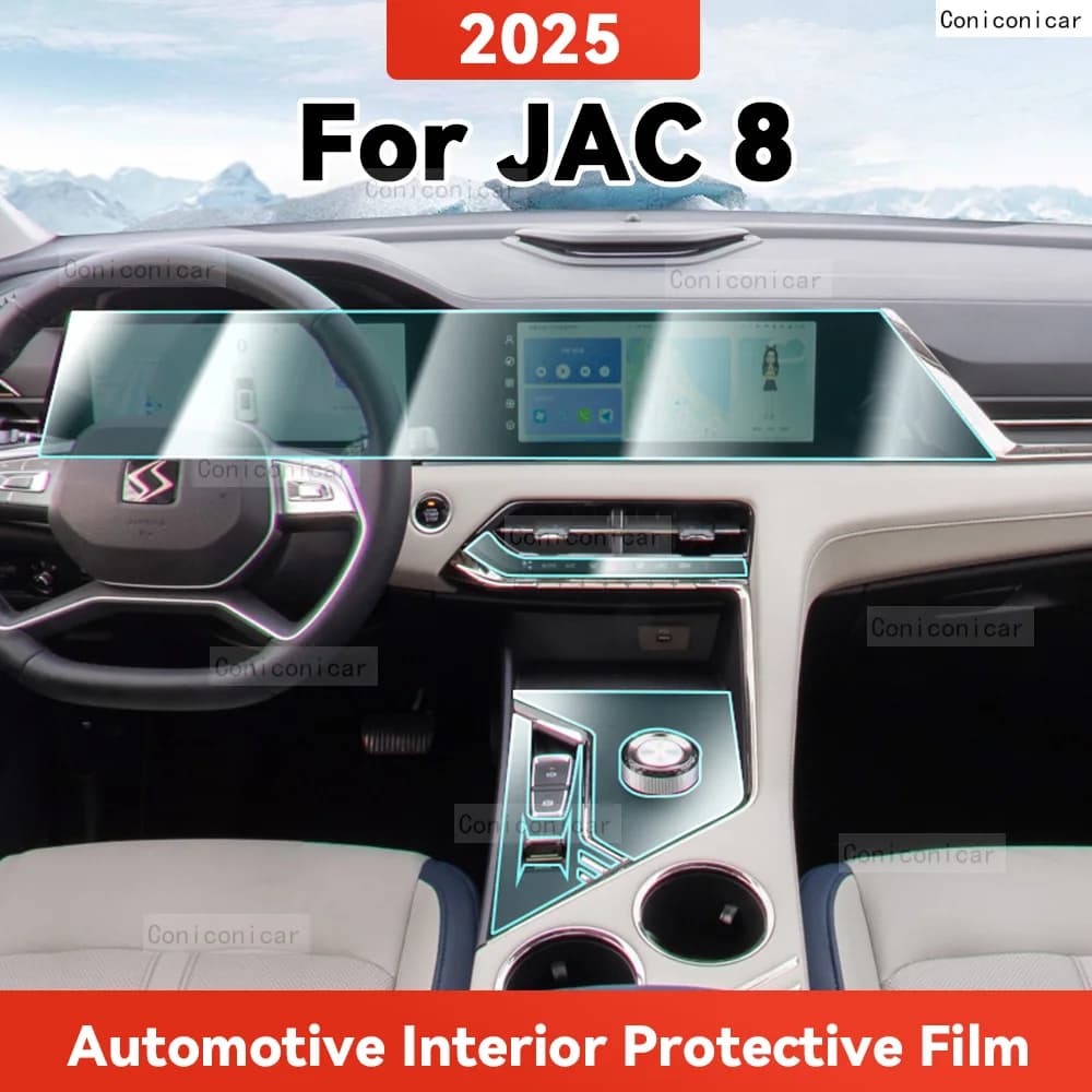 TPU For JAC 8 2025 Transparent Protective Film Car Interior Central Control Navigation Panel Accessories Sticker