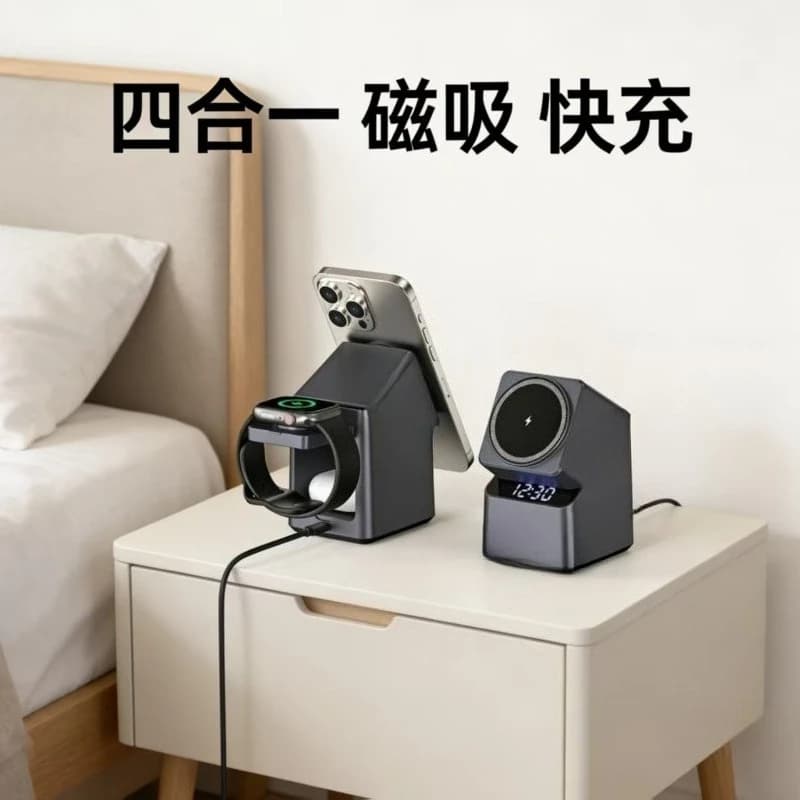 The Four-in-one Rotating Magnetic Wireless Charging Desktop Bracket Is Suitable for Charging Apple 1615 Mobile Phones.