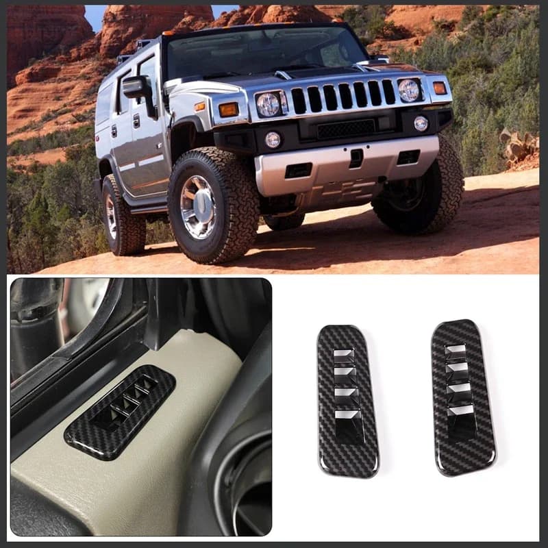 For 2003-2007 Hummer H2 ABS carbon fiber style car styling door air outlet frame decoration sticker car interior accessories
