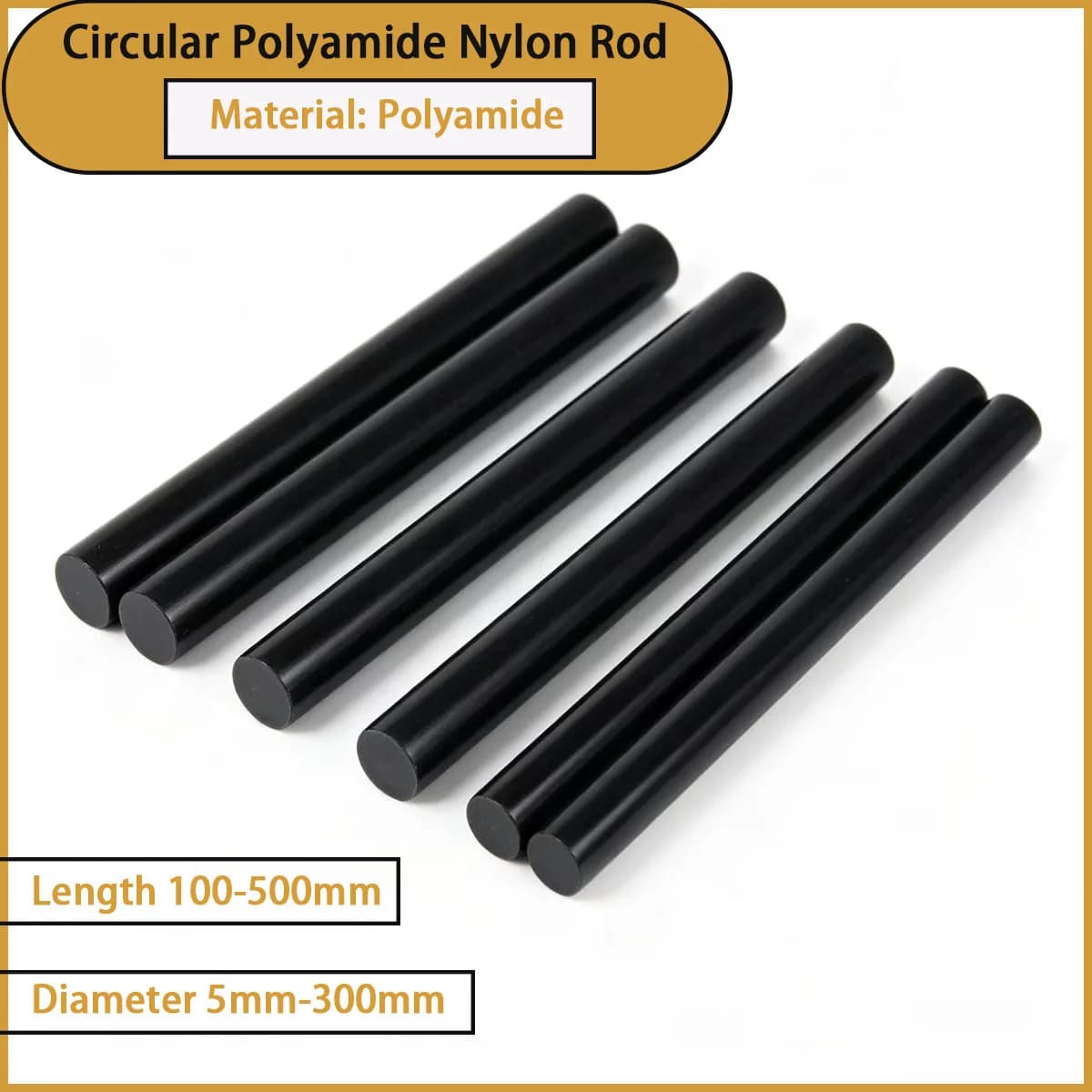 The black polyamide nylon rod with a diameter of 5mm-300mm is a cost-effective engineering plastic profile