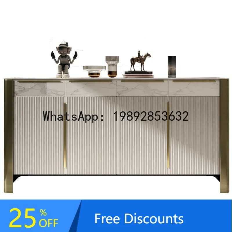 CZ Cabinet Postmodern Minimalist Rock Slab Solid Wood Shoe Cabinet Italian Style Living Room Storage Decorative Storage Cabinet