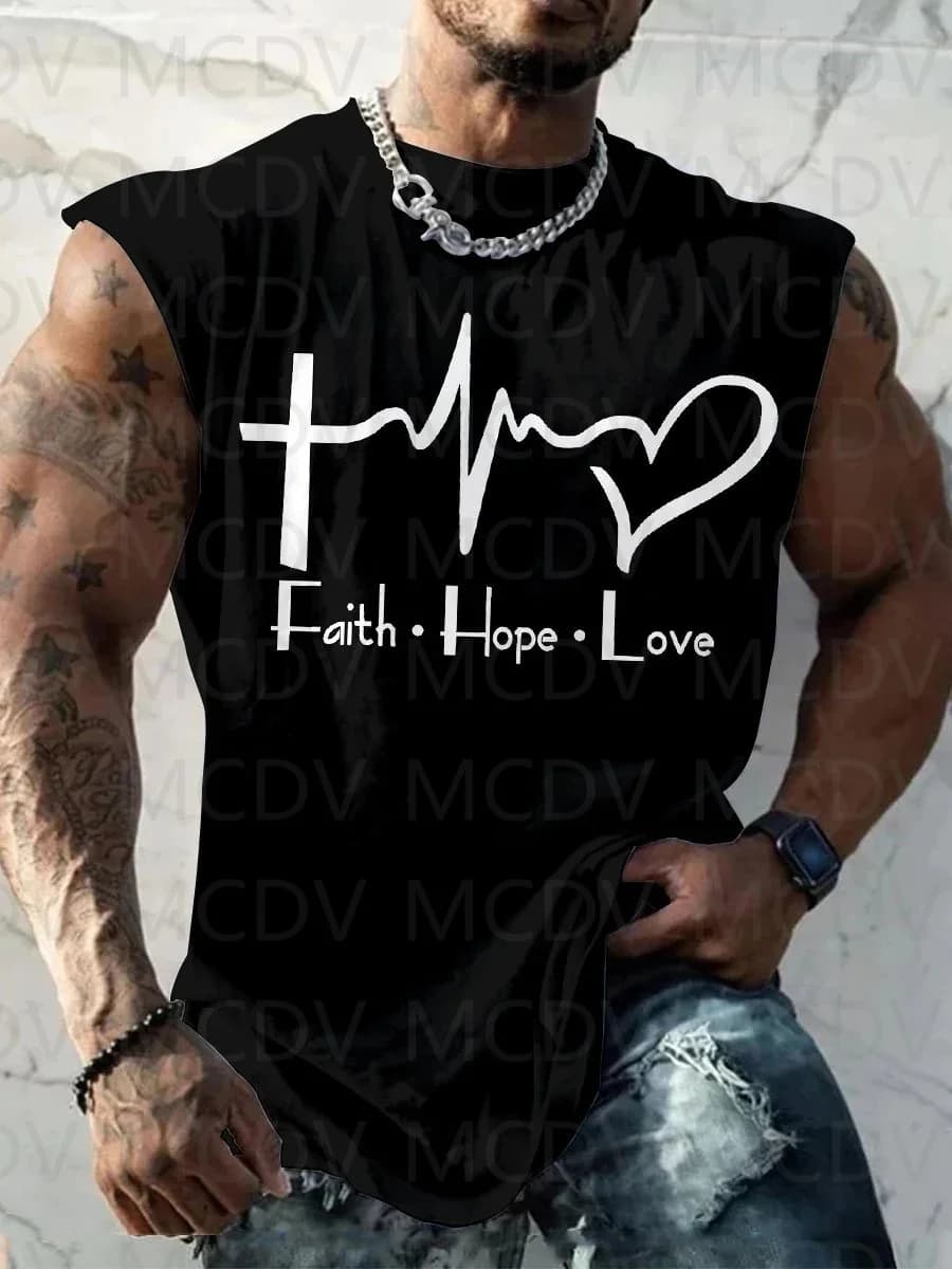 Men's Summer Shorts Sleeve Shirts Fashion Jesus Cross Belief Casual Print T-Shirt