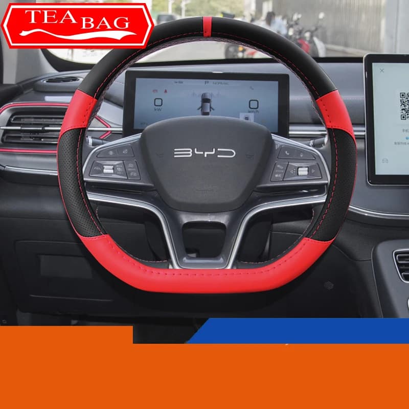 For BYD KING DMI BYD Chazor 2024 Car Styling Breathable Non-Slip Leather Steering Wheel Cover Auto Interior Modified Accessories