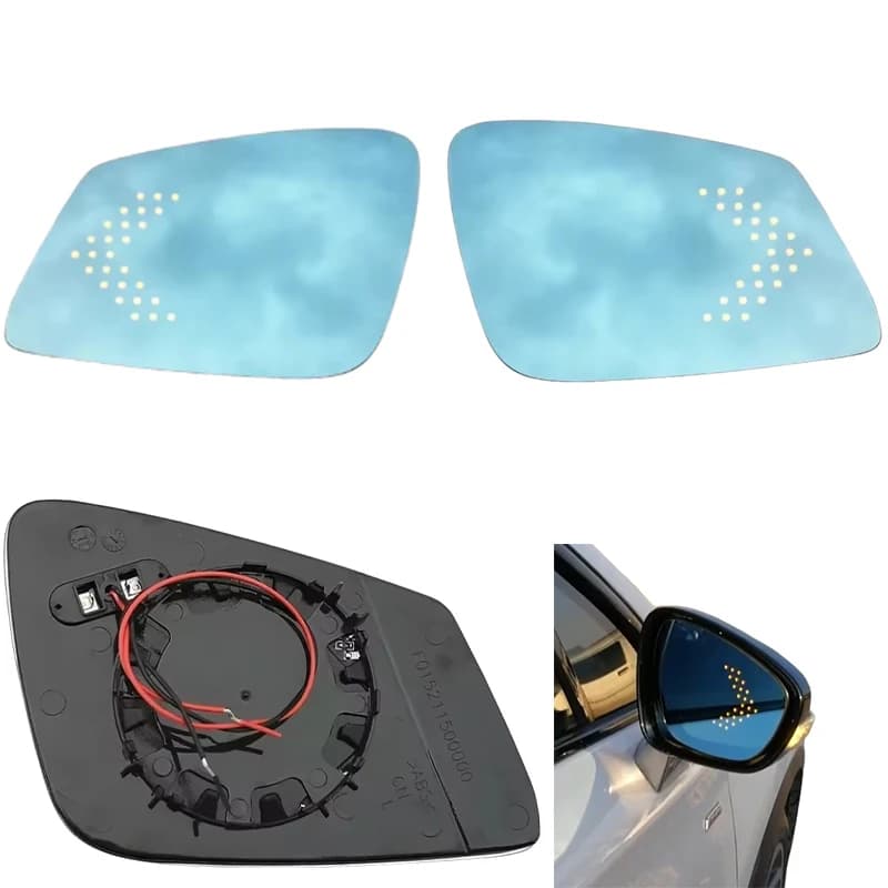 A pair Blue Mirror Glass Heated Glare Proof LED Turn Signal Lamp for BMW X1 E84 F48 F20 F21 F40 F22 F23 F30 F31 F34 F10 F07 F11