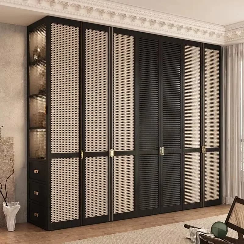 Nordic Orgnizer Wood Wardrobes Luxury Aesthetic Living Room Closet Wardrobes Cupboard Wooden Kleiderschrank Furniture Bedroom