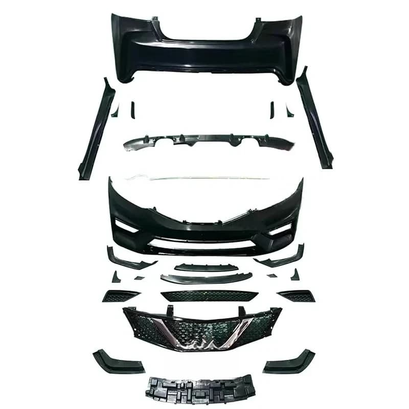 High Quality Modified Big Surround Body Kit Front Bumper Rear Bumper Side Skirt Assembly Fog Lamp For Nissan TIIDA 2011-2015 Aut