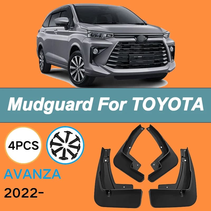 For TOYOTA Avanza 2022-2025 Automotive Tire Mudguard Waterproof Prevent Mud Splashing Car Mud Flaps Fender Trim 4pcs Accessories