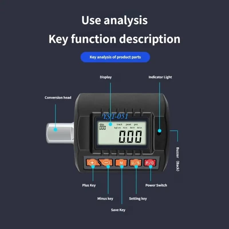 E15A Digital Torque Meter With LCD Screen And 4 Unit For Automotive Industrial Use