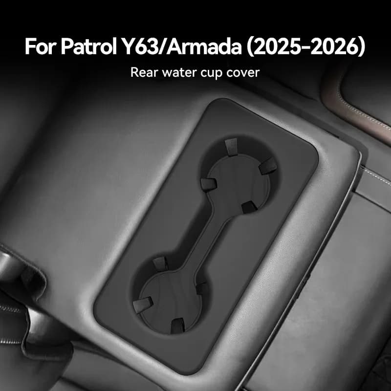 For Nissan Patrol Y63 Armada 2025 2026 Rear Cup Holder Drink Rack Liner Second Third Row Beverage Holder Interior Accessories