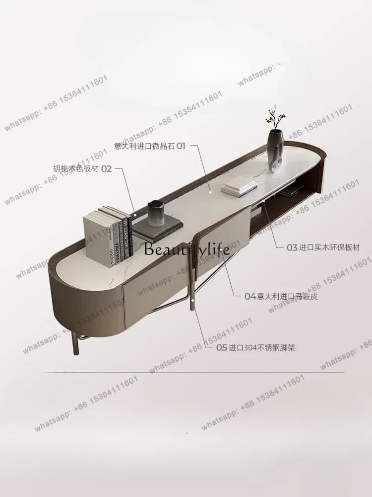 Customization French Retro TV Cabinet, Simple Small Apartment 304 Stainless Steel Medium And Ancient Style Storage Floor Cab