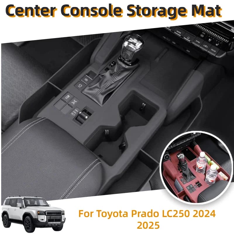 For Toyota Prado LC250 2024 2025 Central Control Gear Silicone Pad Storage Box Non-Slip Dustproof Car Interior Accessories