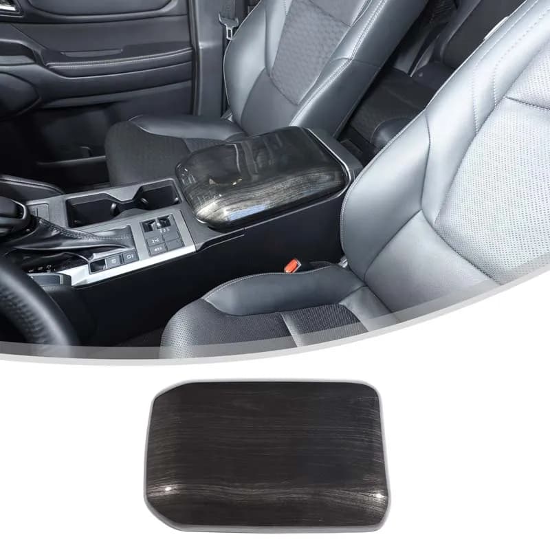For Toyota Prado LC250 2024 2025+ Car Center Console Armrest Box Protective Cover ABS Black Wood Grain Car Accessories