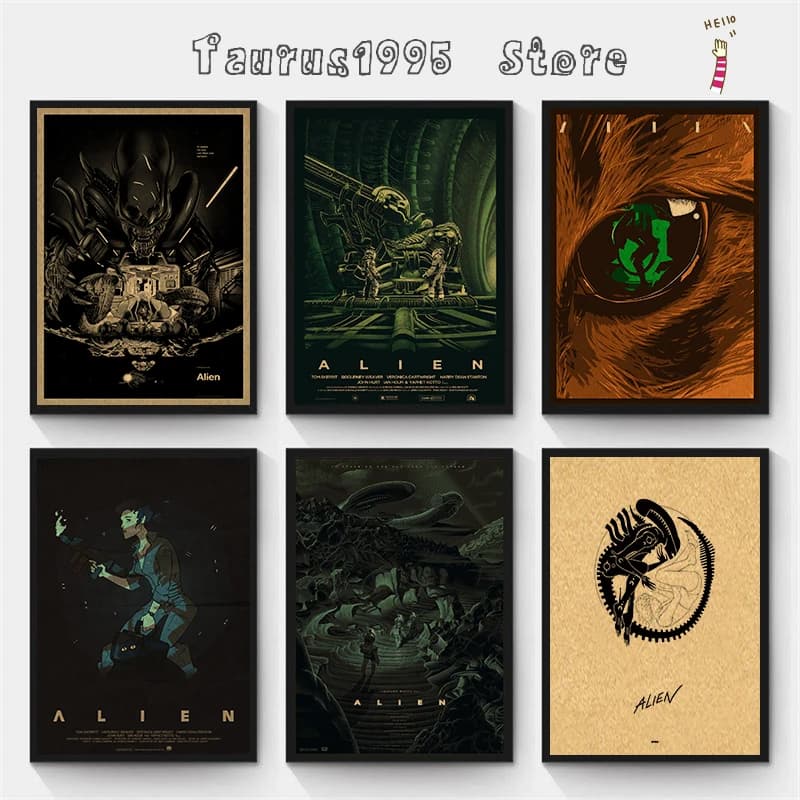 Alien (1979) Classic Movie Poster Home Furnishing Decoration Kraft Movie Poster Drawing Wall Stickers Decorative Painting