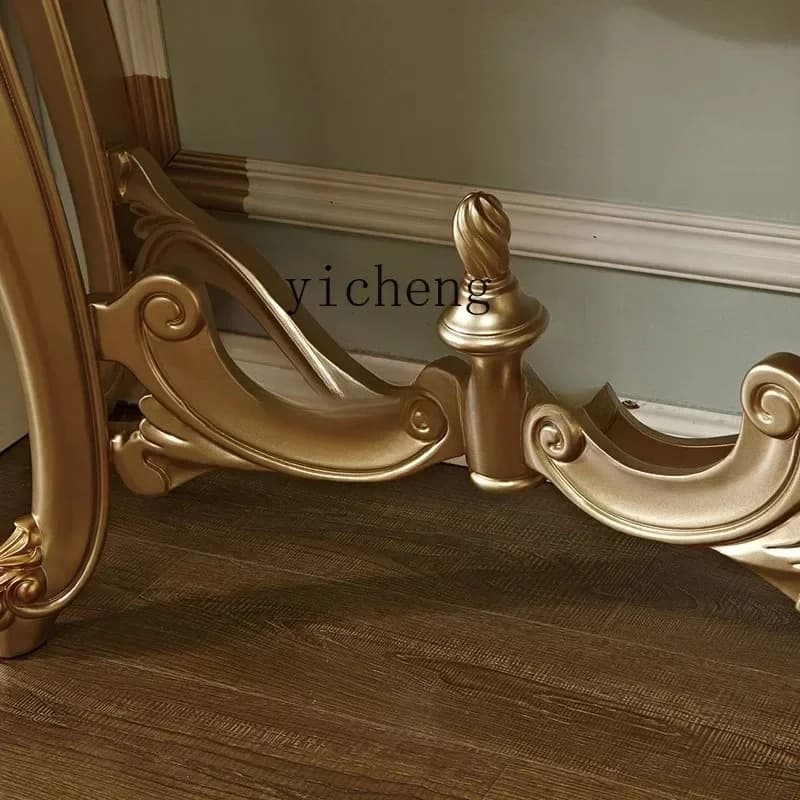 b4 Console Tables Solid Wood Entrance Cabinet Hall Cabinet Wall Table Villa Corridor Semicircle Console