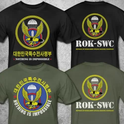 Republic of Korea Army Special Warfare Command ROK SWC T Shirt. Short Sleeve 100% Cotton Casual T-shirts Loose Top Size S-3XL
