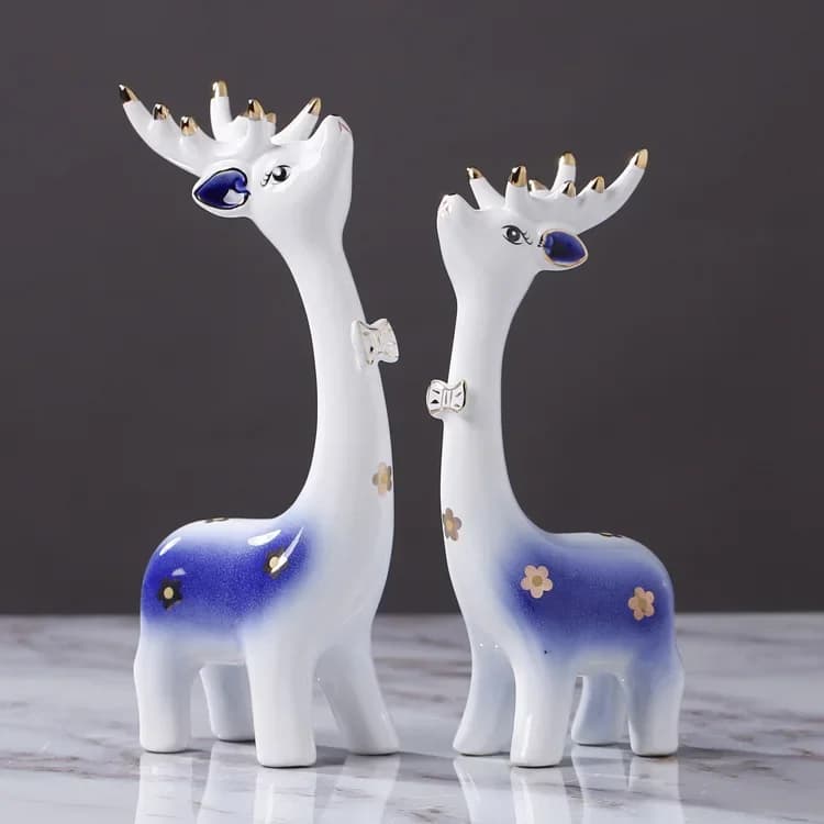 European style creative deer ornaments, ceramic crafts, living room foyer, TV cabinet, wine cabinet decoration
