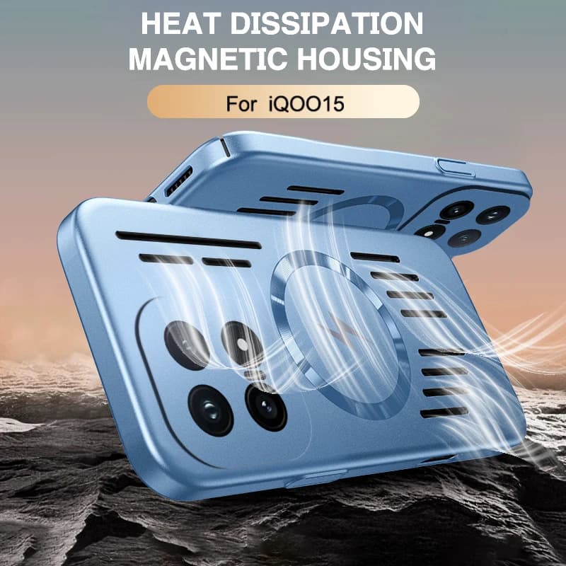 Heat Dissipation Phone Case for vivo IQOO 15 Ultra 13 12 Pro 5G Original Magnetic Luxury Hard PC Breathable Hole Thin Back Cover