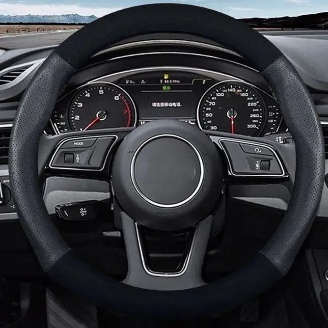 Car Suede Steering Wheel Cover Decoration Modified Handlebar Cover Four Seasons Universal New Anti-slip Sweat-absorbing