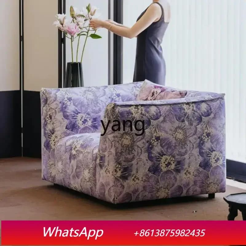 LT Flower Furniture Purple Single Sofa Living Room Light Luxury Sofa Chair