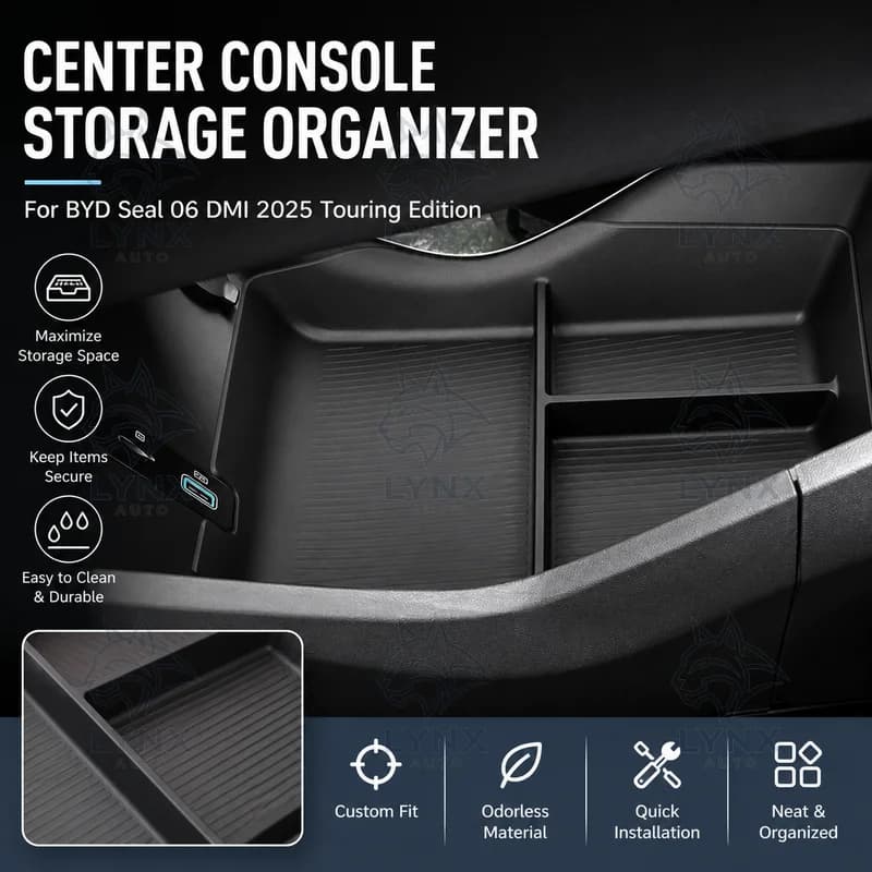 For BYD Seal 06 DMI 2025 Touring Edition Center Console Lower Storage Box Organizer Car Accessories Modification Parts