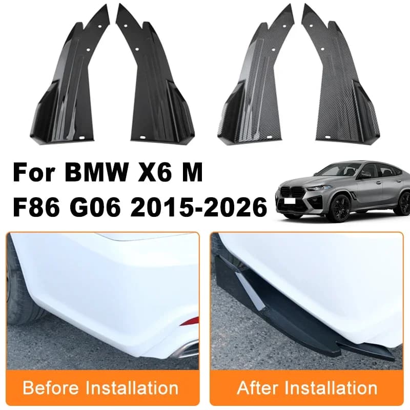 Car Rear Bumper Spoiler Lip Diffuser Side Skirt Splitter Wrap Angle Anti-Crash Protection For BMW X6 M F86 G06 2015-2026 2016