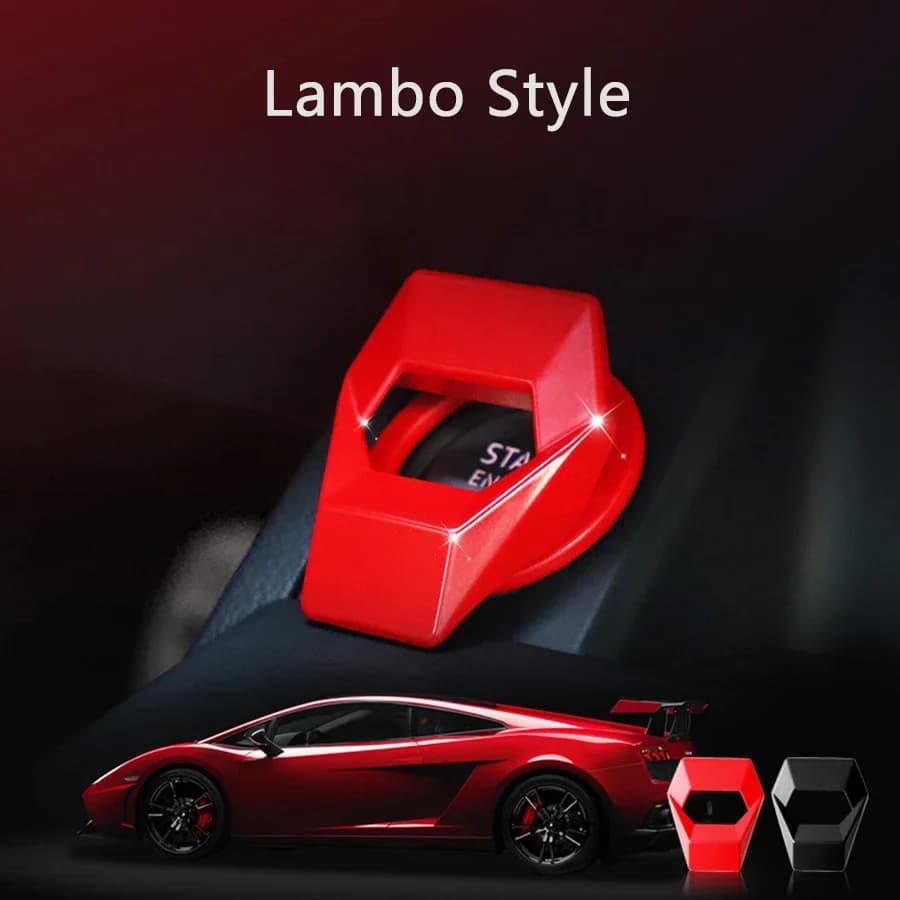 Universal Lambo Style Aluminum Alloy Engine Start Stop Switch Accessories Key Decor Button Trim Cover Red For BMW VW FORD AUDI