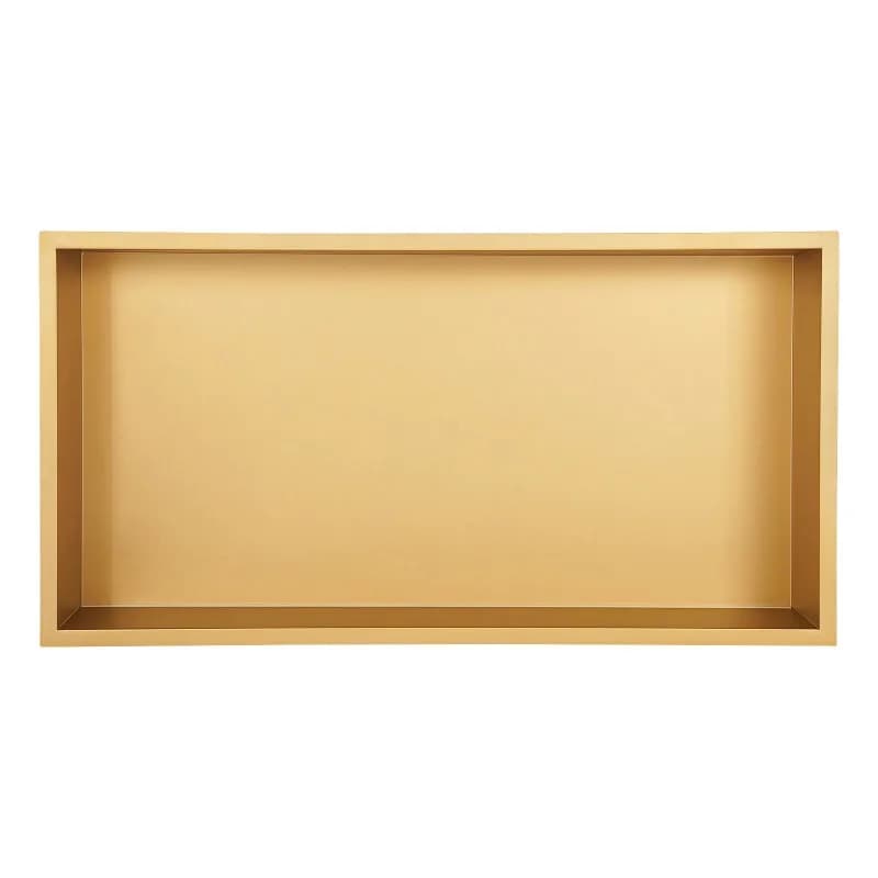 Gold Shower Niche with Lighting Embedded Bathroom Recessed Wall Shelf LED Stainless Steel Shower Niche for Kitchen Hotel