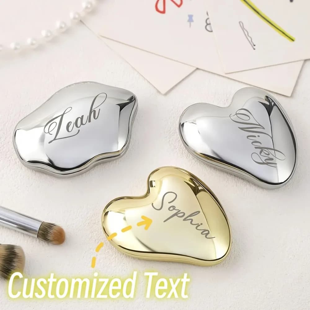 Custom Name Pocket Mirror for Women Personalized Engravable Compact Travel Delicate Mirror Unique Gift for Mom Sister Friend
