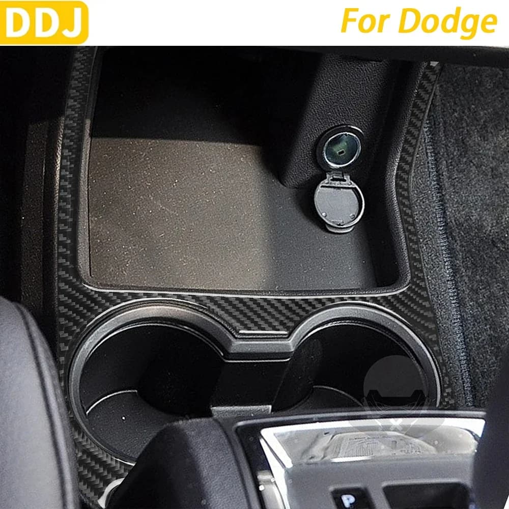 For Dodge Journey 2009-2010 Carbon Fiber Central Water Cup Holder Panel Trim Cover Car Interior Decoration Accessories Sticker