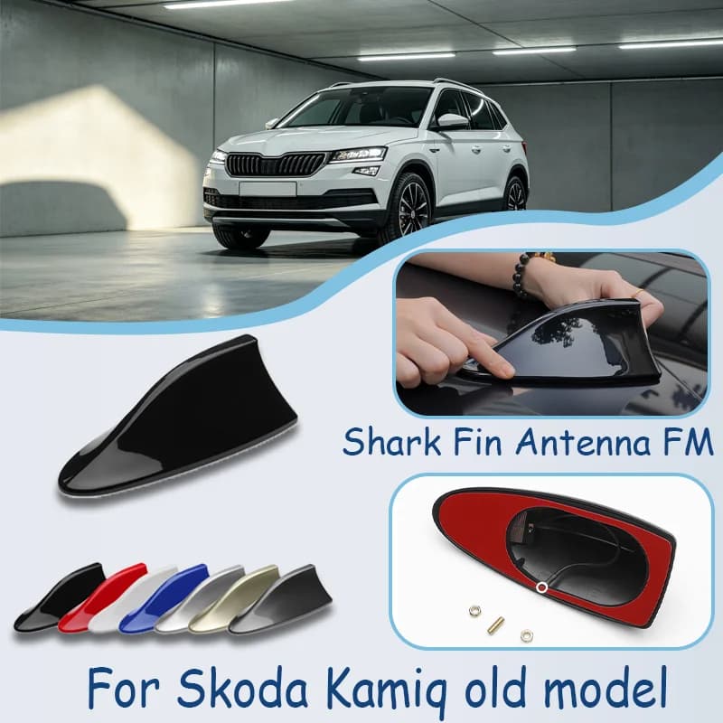 For Skoda Kamiq Shark Fin Antenna, FM Signal Booster, Waterproof Radio Antenna, FM/AM Super Aerials