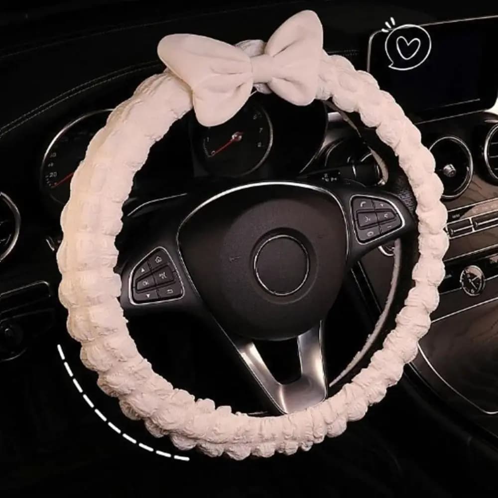 Plush Car Steering Wheel Cover Anti-slip Inner Ring Steer Wheel Protector Cover Warm Universal Steering Wheel Sleeve Automobile