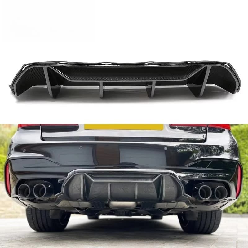 For BMW F90 M5 Competition 2017-2023 Dry Carbon Fiber MP Style Rear Back Lower Bumper Lip Diffuser Guard Cover 51192446628