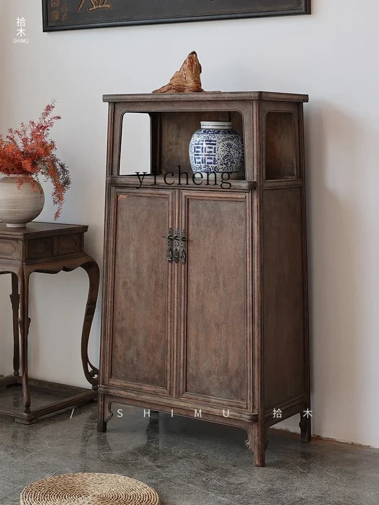 W5.14 Bright Grid Solid Wood Storage Sideboard Display Cabinet Classical