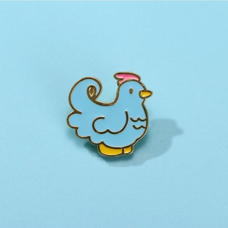 Creative Cartoon Blue Chick Bird Design Brooch Zinc Alloy Enamel Pin Badge DIY Clothing Bags Hat Jeans Accessory Decorative