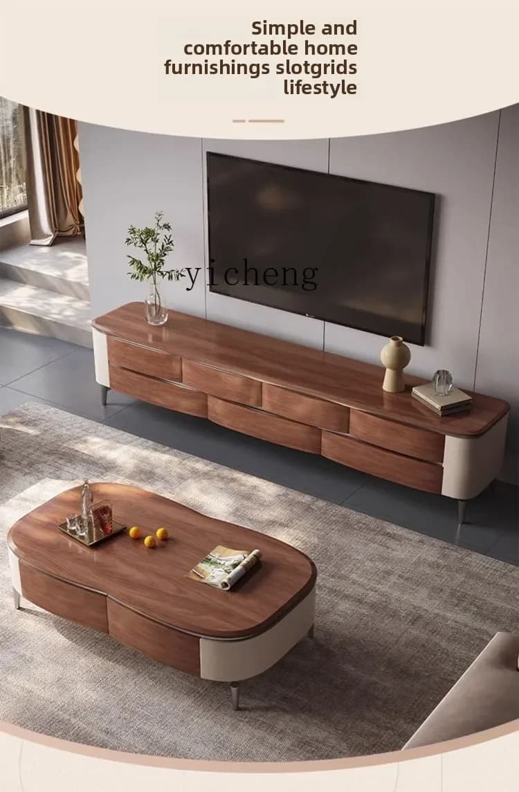 DSA  solid wood coffee table TV cabinet modern simple size apartment light luxury high-end living room coffee table