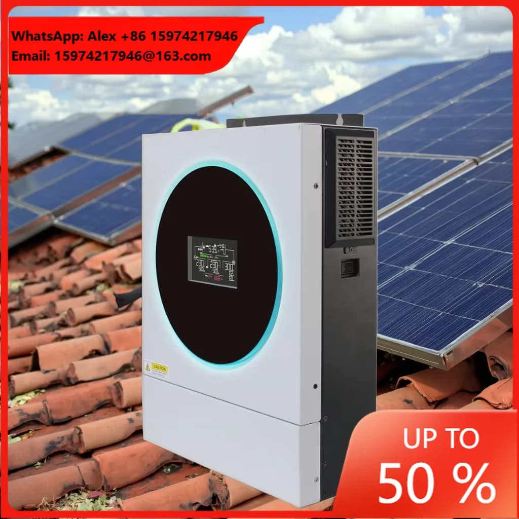4kW Hybrid Solar Inverter 24V Single Phase 230Vac 50Hz MPPT Pure Sine Wave For European Residential Energy Storage Backup Use