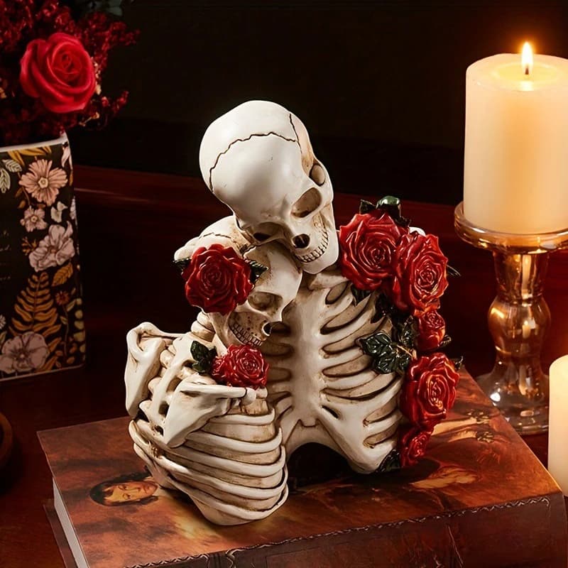 NEW Halloween Creative Home Atmosphere Decorations Crafts Romantic Skull Resin Statues Exquisite Gifts