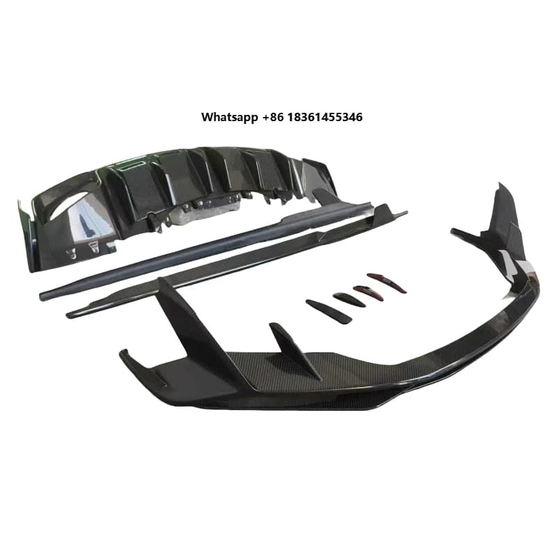 Suitable for  R8 2022-2024 Carbon Fiber Bodykit Front Bumper Lip air Vent Splitter Rear Diffuser Side Extension Skirt
