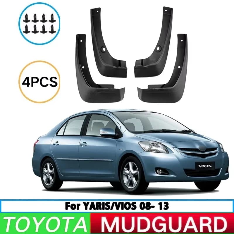 For 08-13 Vios YARIS 4-Dr SEDAN 2006~2012 Car Tire Fender Splash Guard Front and Rear Wheel Fender Auto Parts 4pcs