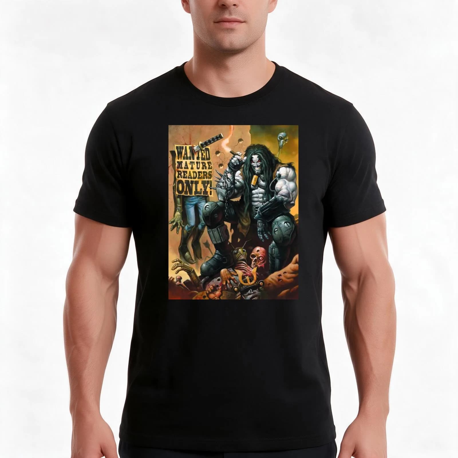 wanted mature readers only T-Shirt, Summer Casual Cotton Tee, Oversized Streetwear Tops, Vintage Graphic Print, Unisex Men Women