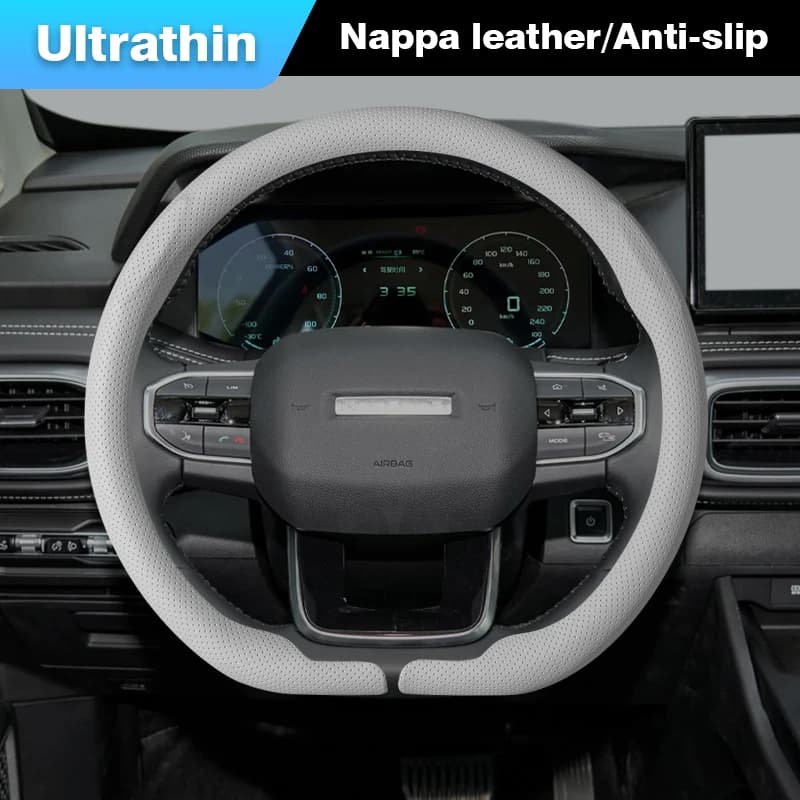 Nappa Leather Car Steering Wheel Cover For GEELY Riddara RD6 2025 2026 Breathable Non-slip Car-styling Auto Interior Accessories