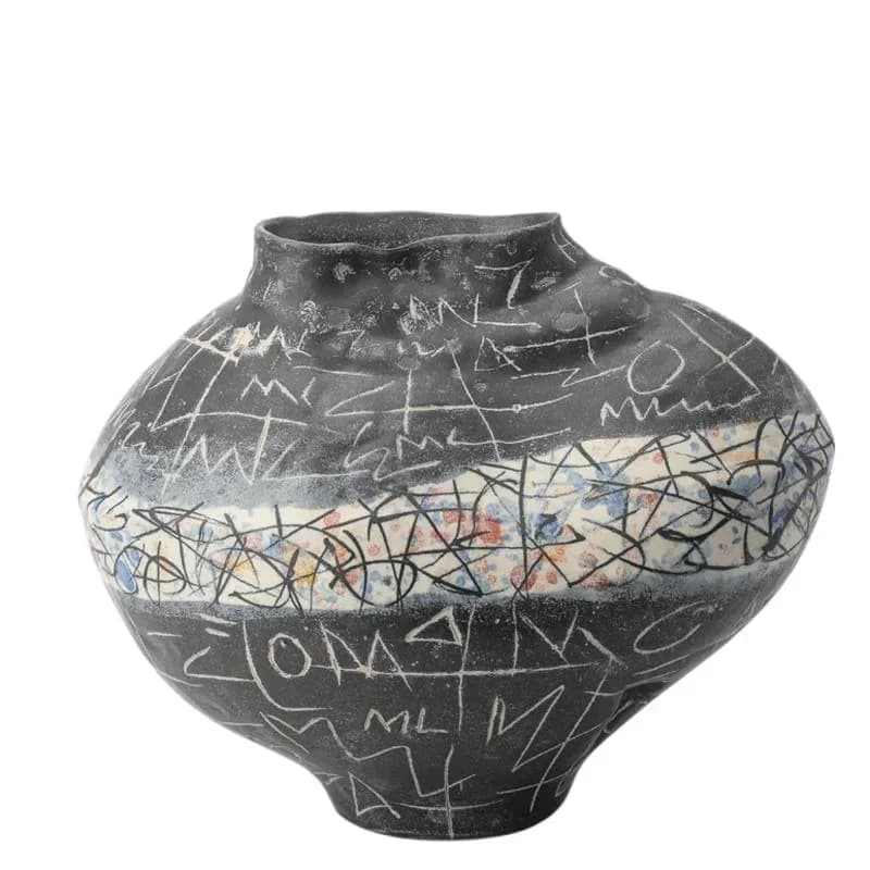 Medieval simple ceramic vase flower arrangement dried flower device living room decoration ornament