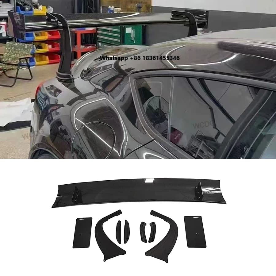 for  Supra A90 Mk5 2019+ New Rear Trunk Swan Neck Spoiler High Wing V Style Dry Carbon Fiber Rear Racing Wing Spoiler