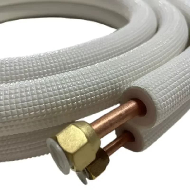 for White Insulated Copper Tube Home HVAC Gas AC Fitting 5.0mm Thickness 1 Year Warranty Manual Power Air Conditioner Parts