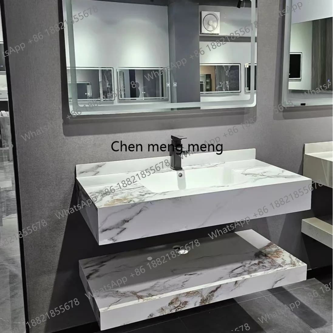 Bathroom Vanity Seamless Rock Slab Double-layer Integrated Basin Cold Jadeite Wash Basin Bathroom Wash Table Wild Hotel Style