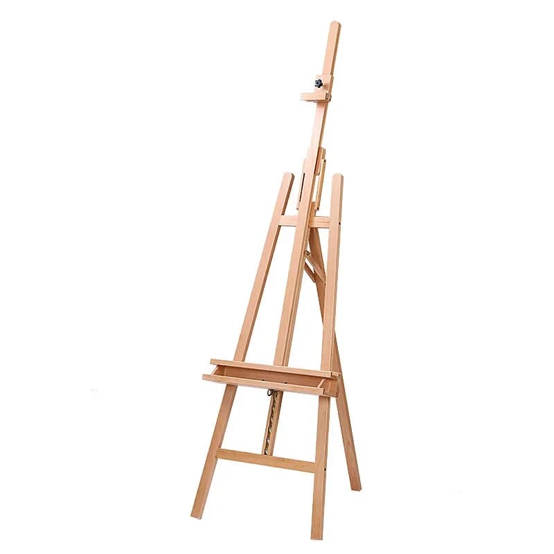 Beech forward tilting easel 1.7m adjustable solid wood sketch oil easel for art students, advertising display