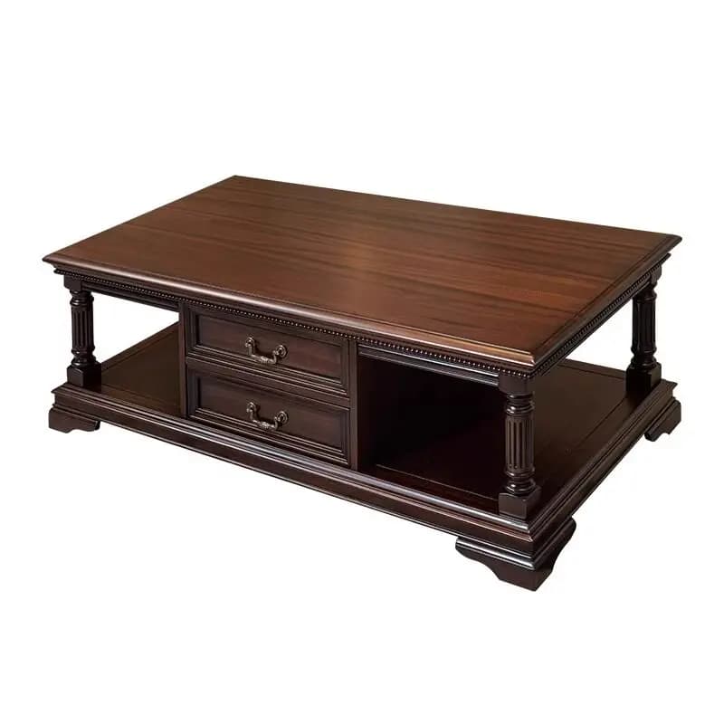 LMM solid wood living room home tea table, light luxury American table, rectangular vintage