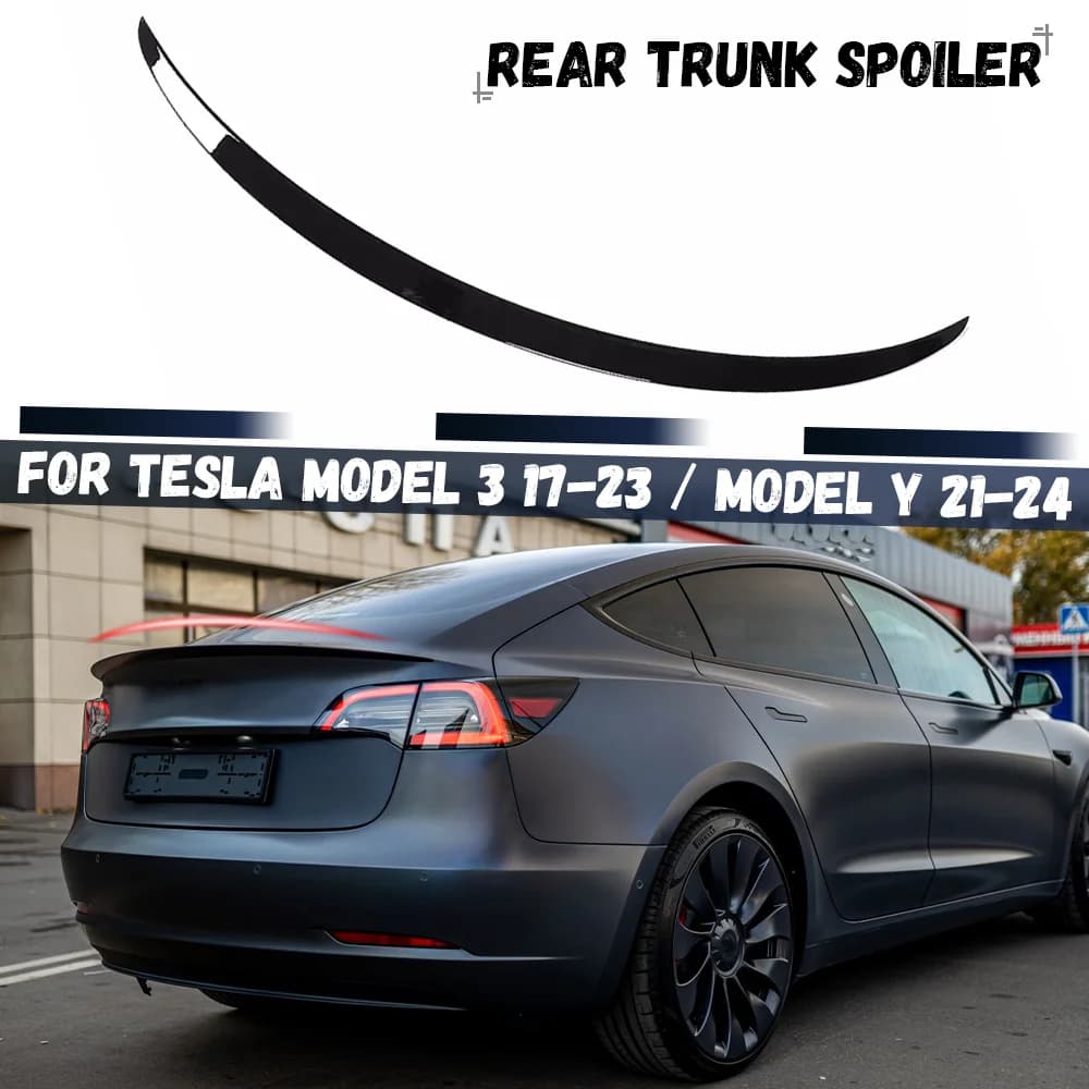 For Tesla Model 3 2017-2023 / Model Y 2021-2024 Rear Trunk Tail Wings Fixed Wind Spoiler Tail Fin Body Kit Tuning