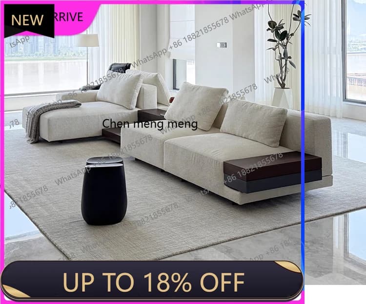 M78 Minimalist back-to-back double-sided high-end seating, cotton and linen horizontal hall island module combination, sofa