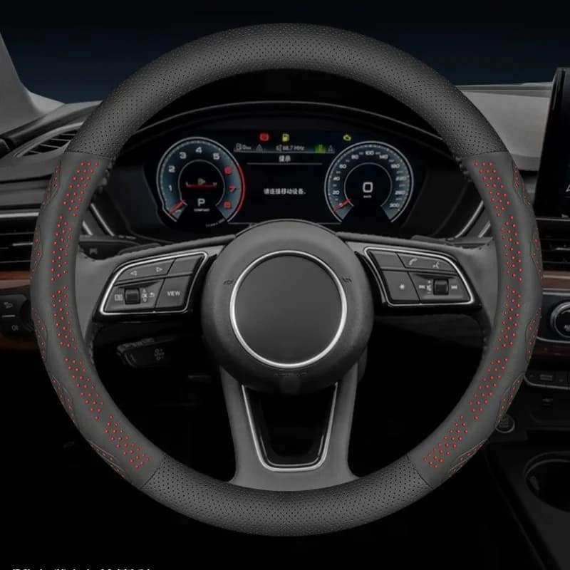 Nappa Car Steering Wheel Covers for Dacia Sandero Duster Logan Jogger Spring Dacia Car Accessories Interior 38CM Steering Covers